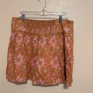 Banana Republic Pink and Brown Floral Mini Skirt